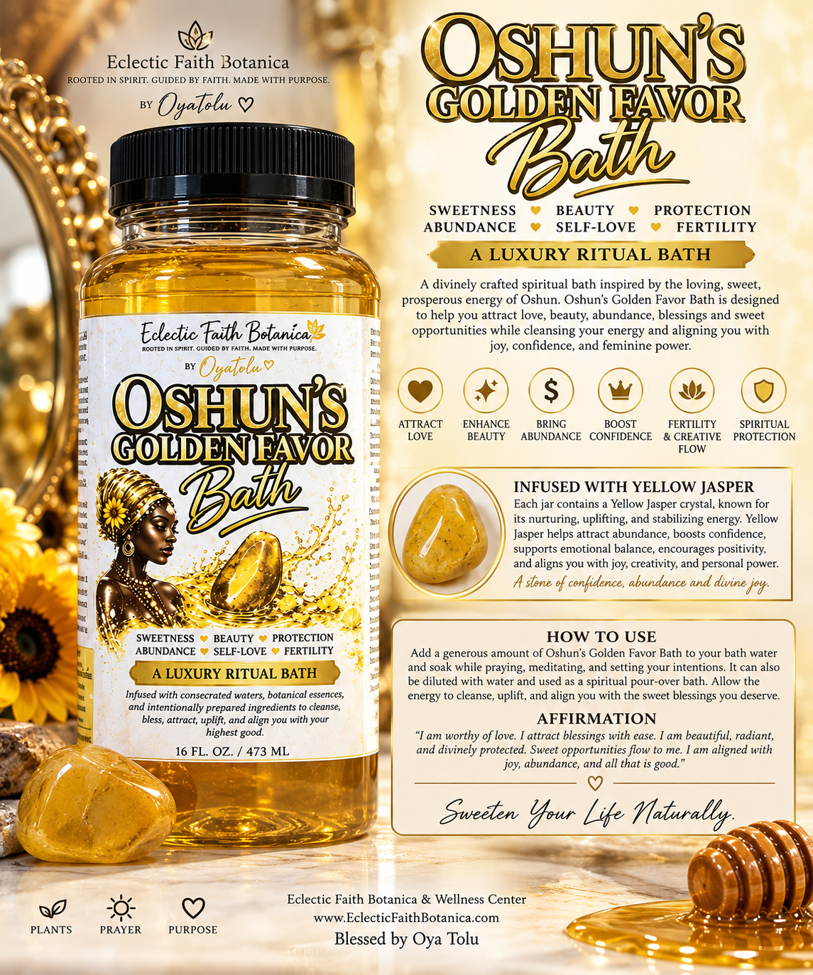 Oshun’s Golden Favor Bath 16oz
